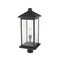 Z-Lite Portland 1 Light Outdoor Post Mount Fixture, Black & Clear Beveled 531PHBXLR-BK - alternate 3